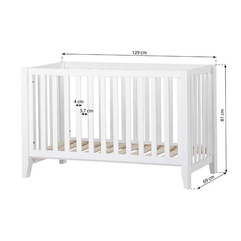 Hoppekids ANTON Baby Bed 60x120cm, White