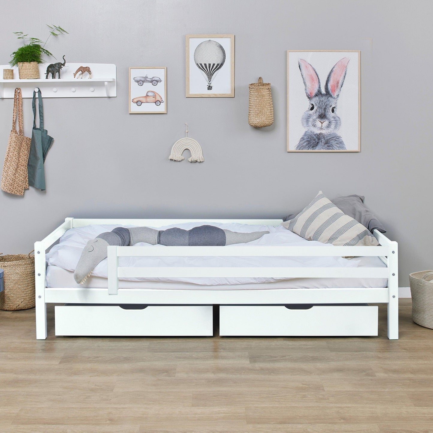 Hoppekids ECO Dream, Junior Bed, 90x200cm with Drawers & Guard Rail