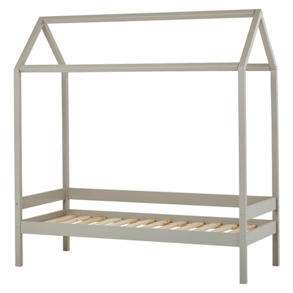 house bed in dove grey on a white background