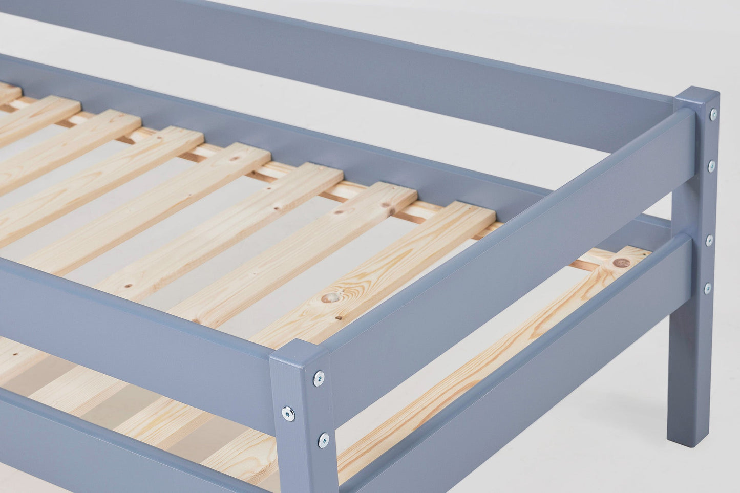 Hoppekids Junior Bed 70x160cm with Drawers & Bed Rail, Dusted Blue