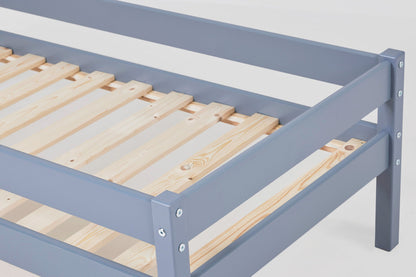 Hoppekids Junior Bed 70x160cm with Drawers & Bed Rail, Dusted Blue