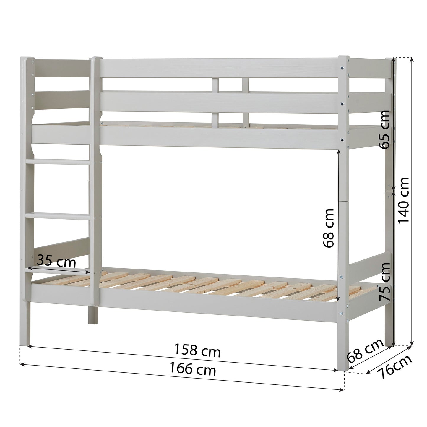 Hoppekids ECO Comfort Køjeseng med 2 Madrasser 70x160 / 90x200