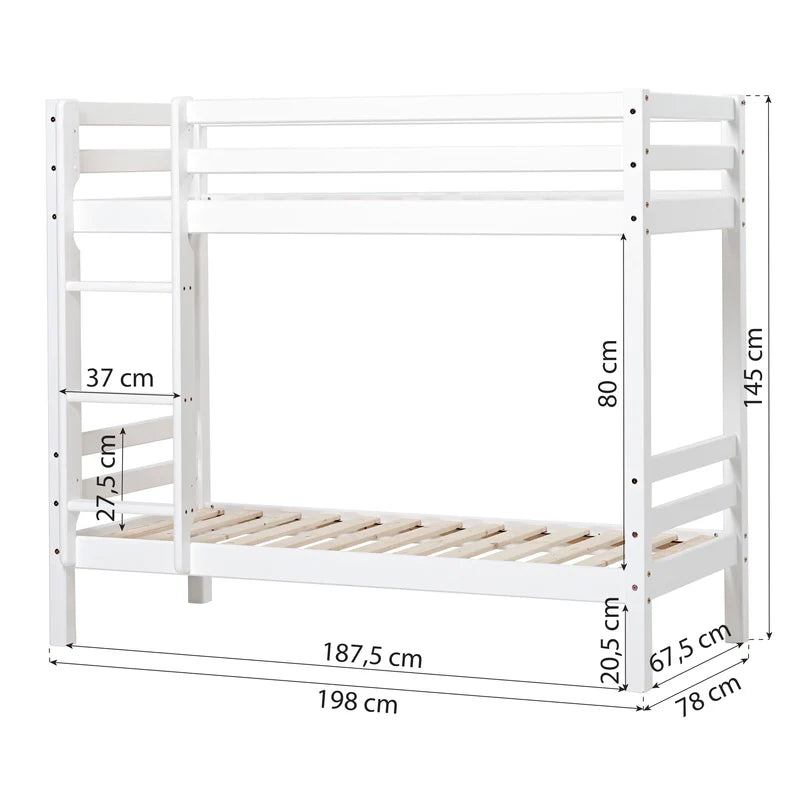 Hoppekids ECO Dream Bunk Bed, white.