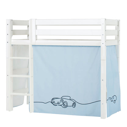ECO Luxury Mid-High Bed with Cars Curtain from Hoppekids
