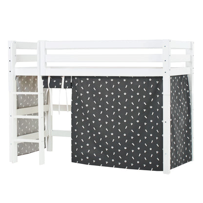 Hoppekids ECO Luxury Mid-High Bed with Pets Granite Grey Bed Curtain