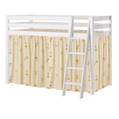 Hoppekids ECO Luxury Mid-High Bed with Yellow Ole Lukoie Bed Curtain