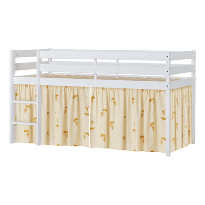 Hoppekids ECO Comfort Mid-High Bed with Yellow Ole Lukoie Bed Curtain