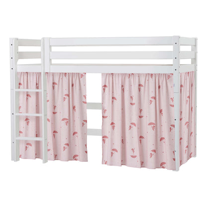 Hoppekids ECO Luxury Mid-High Bed with Red Ole Lukoie Bed Curtain