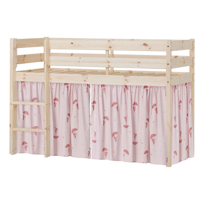 Hoppekids ECO Comfort Mid-High Bed with Red Ole Lukoie Bed Curtain