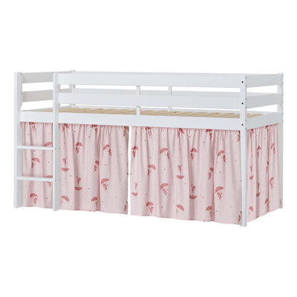 Hoppekids ECO Comfort Mid-High Bed with Red Ole Lukoie Bed Curtain