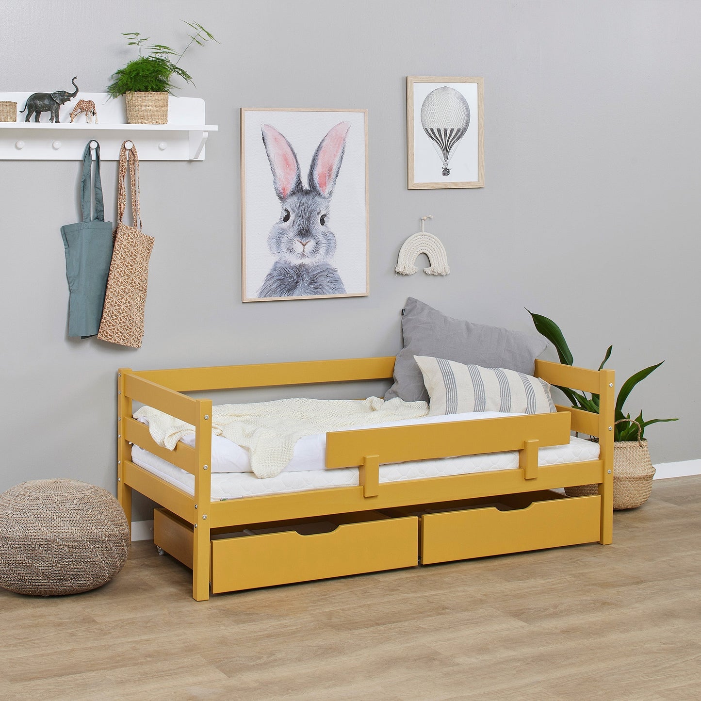 ECO Comfort Junior Bed 70x160 cm incl. Drawers and Guard Rail