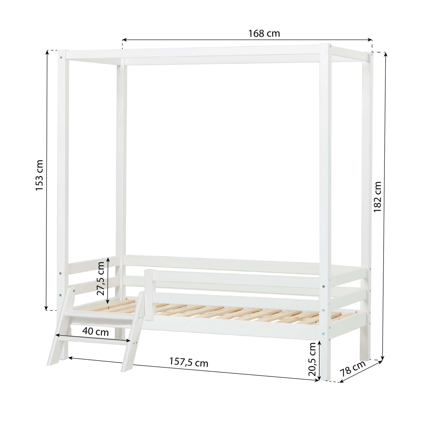Hoppekids ECO Dream, Four-Poster Bed, white