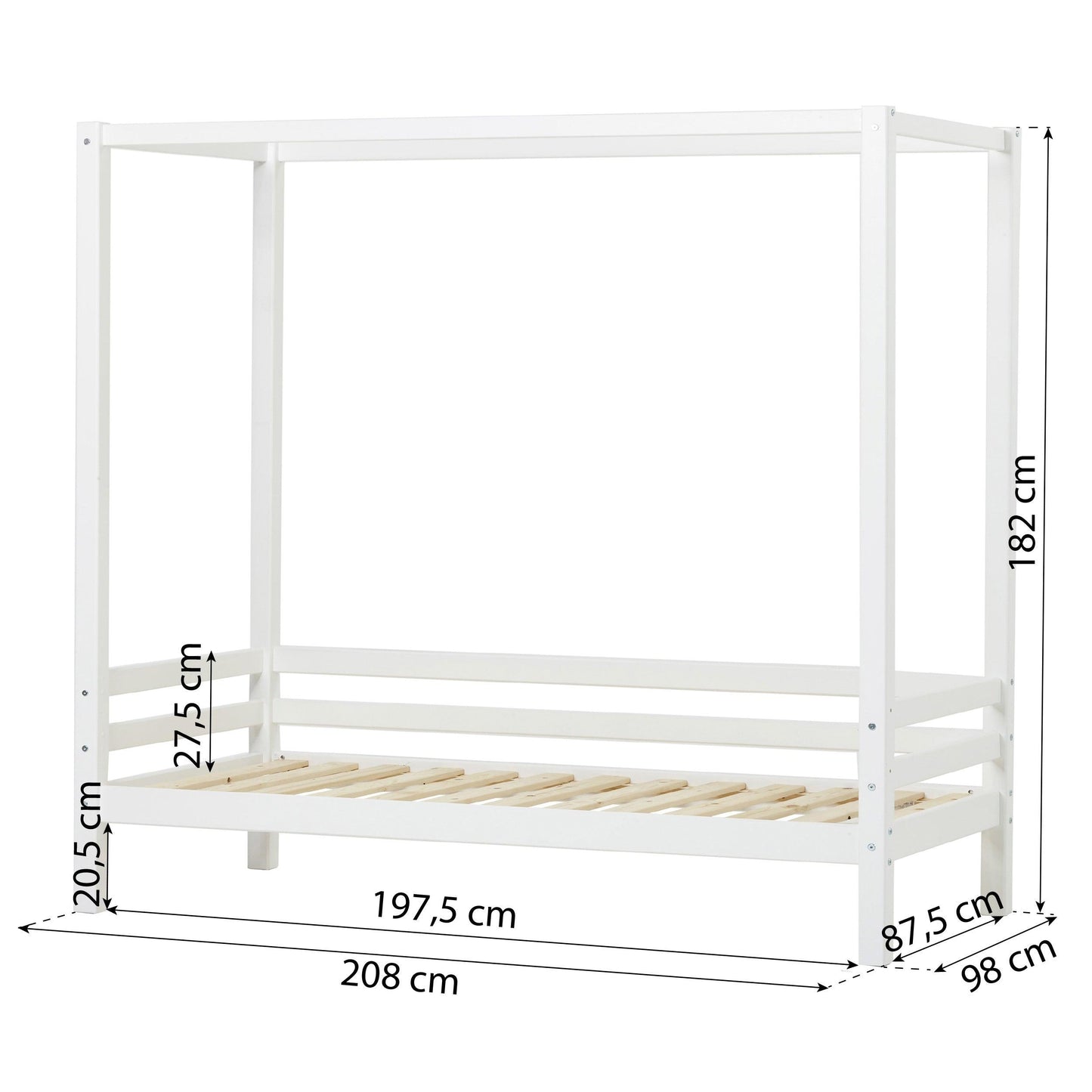 Hoppekids ECO Dream, Four-Poster Bed, white