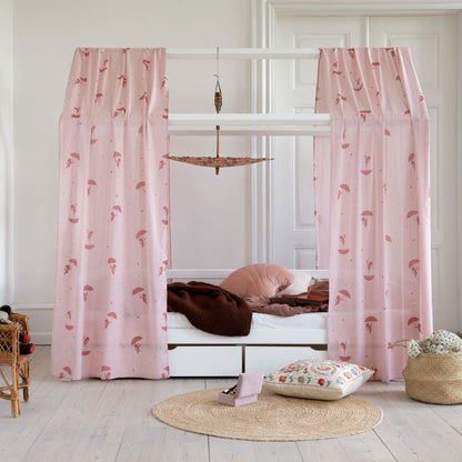 Hoppekids Ole Lukoie Bed Curtain for House Bed, Red
