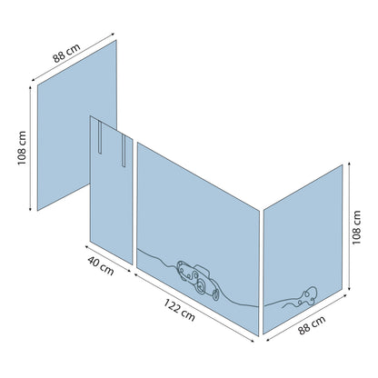 ECO Luxury Mid-High Bed with Cars Curtain from Hoppekids