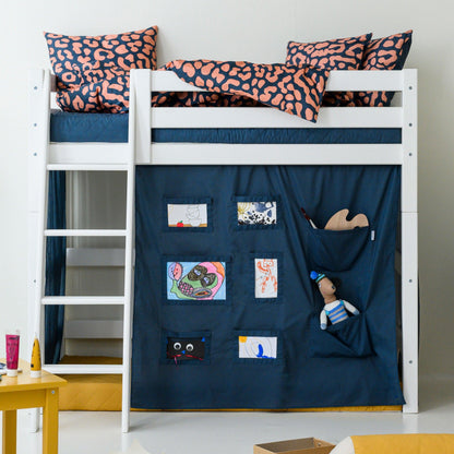 ECO Luxury Medium High Bed with Blue Creator Bed Curtain