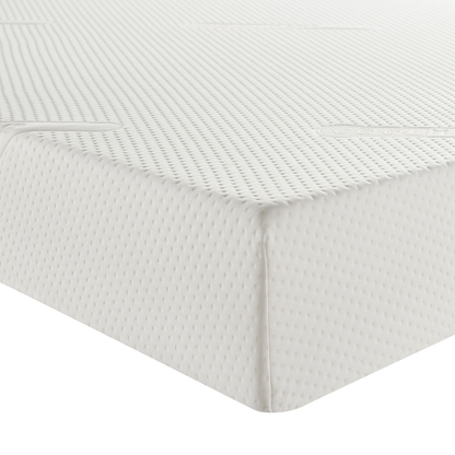 White textured mattress cover on a white background