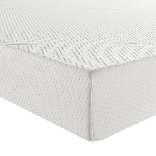 White textured mattress cover on a white background