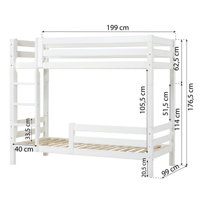 Hoppekids ECO Luxury Bunk Bed with Two Bed Rails