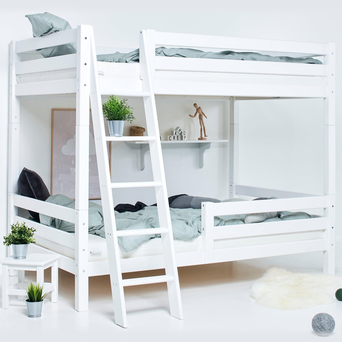 Hoppekids ECO Luxury Bunk Bed with Two Bed Rails