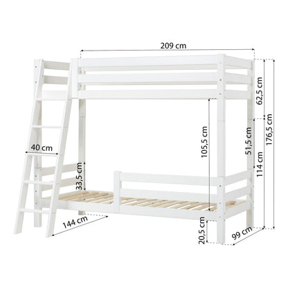 Hoppekids ECO Luxury Bunk Bed with Two Bed Rails