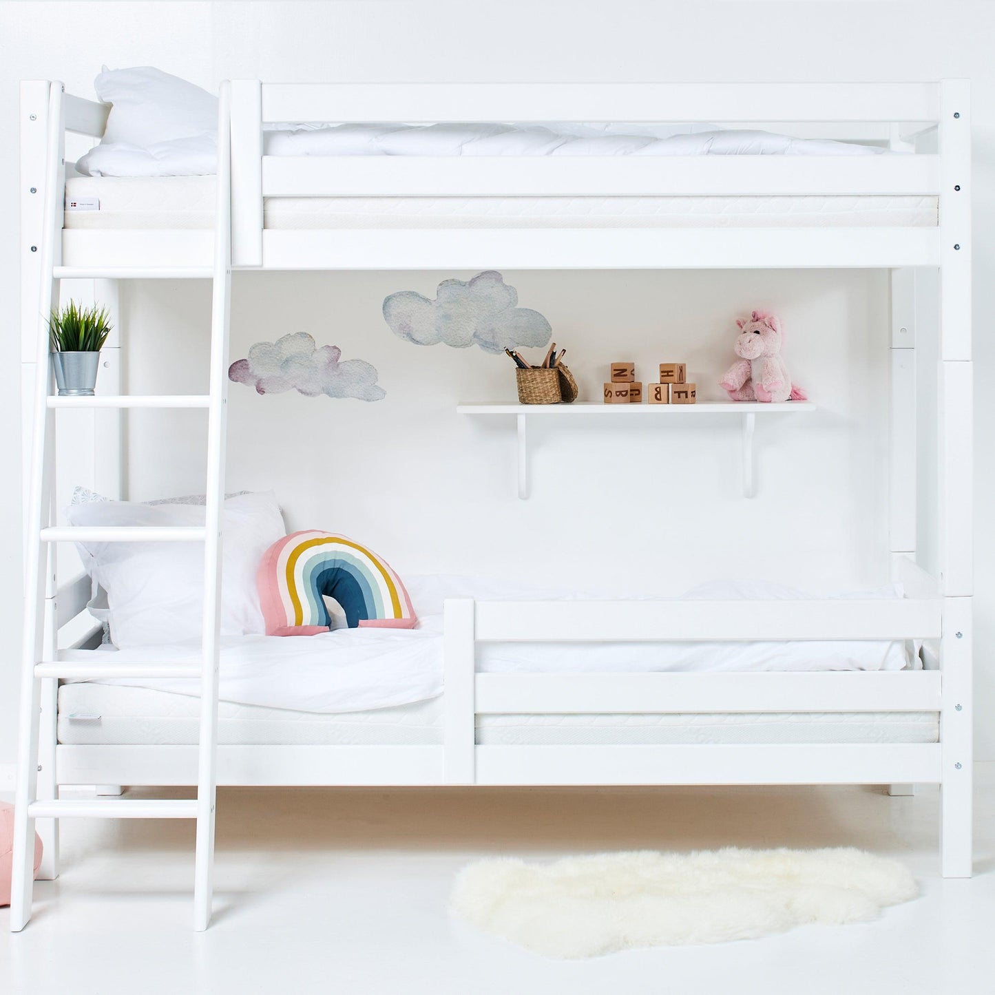 Hoppekids ECO Luxury Bunk Bed with Two Bed Rails