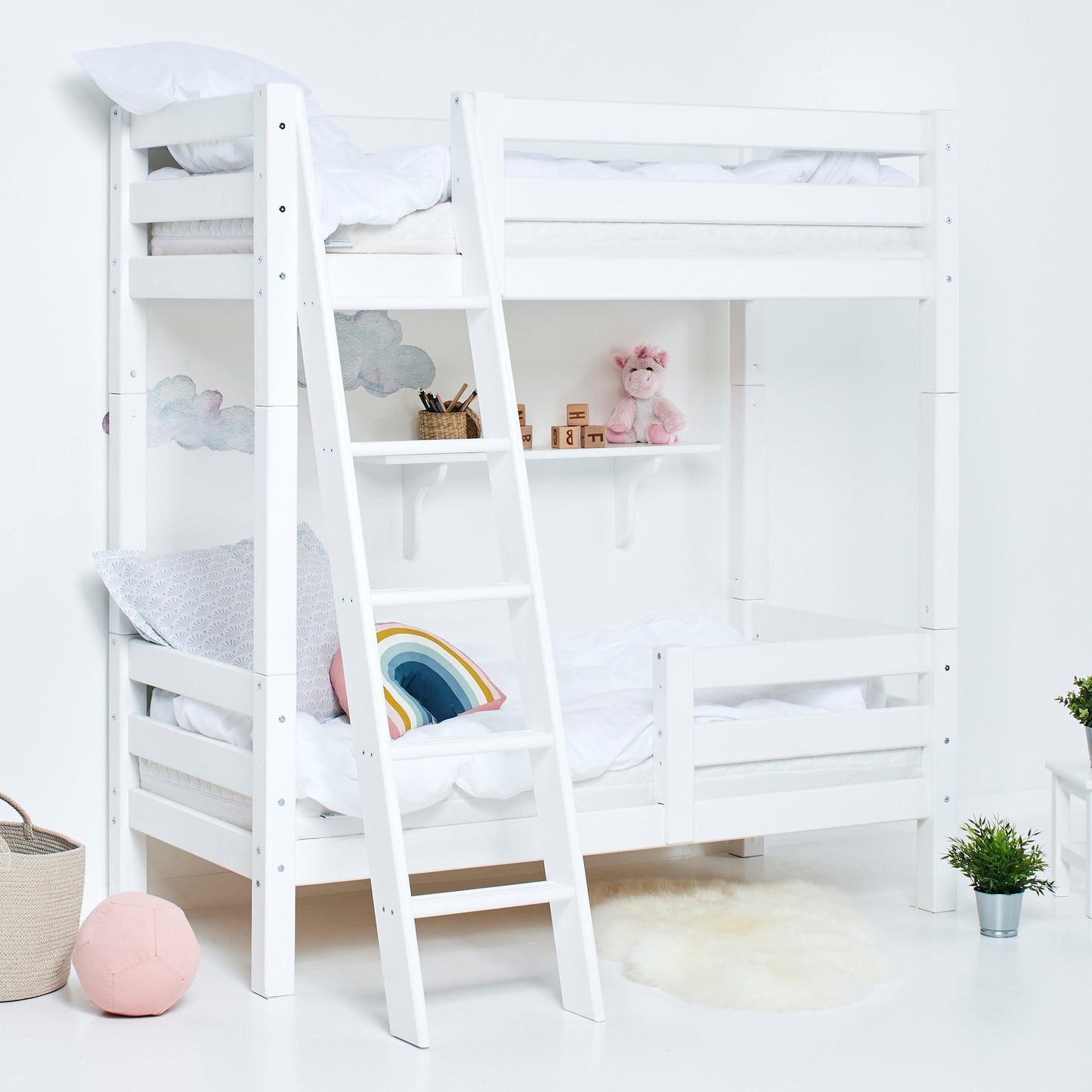 Hoppekids ECO Luxury Bunk Bed with Two Bed Rails