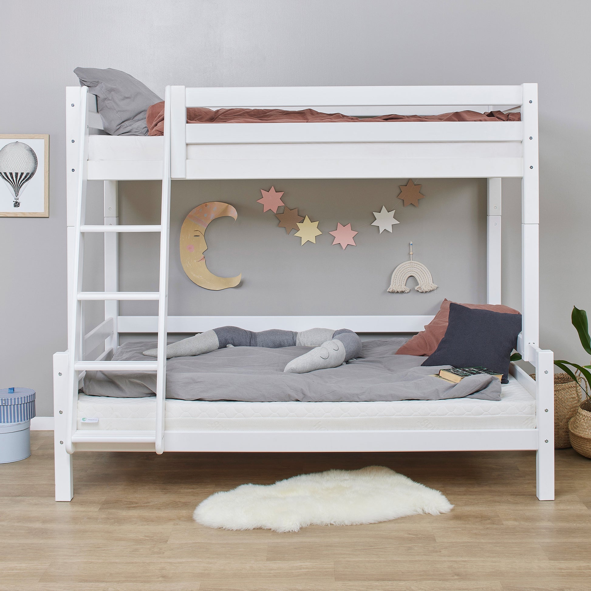 Hoppekids ECO Luxury Family bunk bed, White, Pine, 120x200 cm