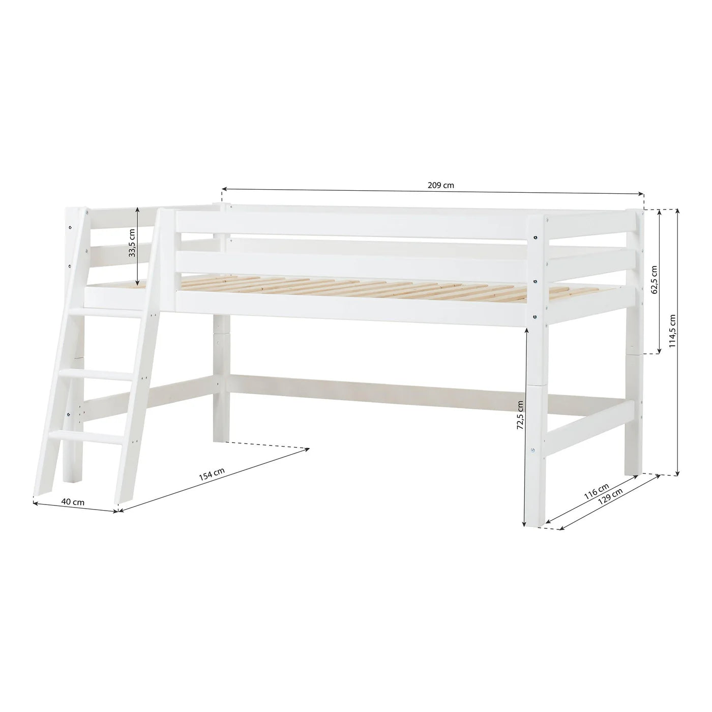 Hoppekids ECO Luxury, Mid Sleeper Bed