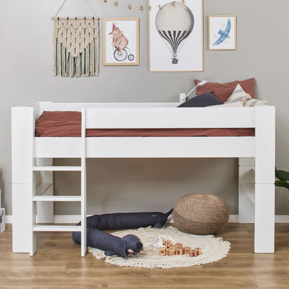Hoppekids Steens For Kids Mid-High Bed, White