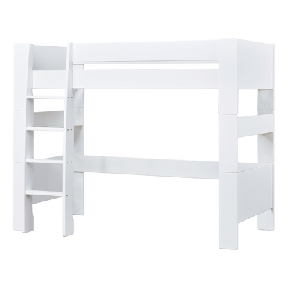 White loft bed on a white background