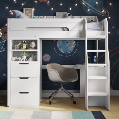 Flair Cosmic Storage Sleeper Bed, 90x190 cm - White