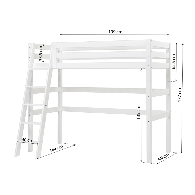 Hoppekids ECO Luxury Loft Bed – White